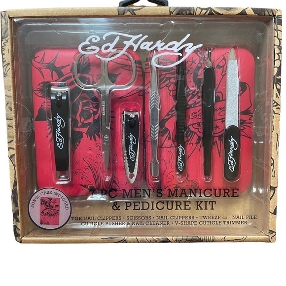 Ed Hardy 7 Piece Men’s Manicure & Pedicure Kit - NWB - Picture 2 of 3